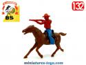 Le cow boy a cheval en figurine plastique 1960 par BS Beuzen Sordet au 1/32e